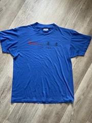 Vintage New York City Brooklyn Bridge Blue T Shirt Sz L Fits Smaller
