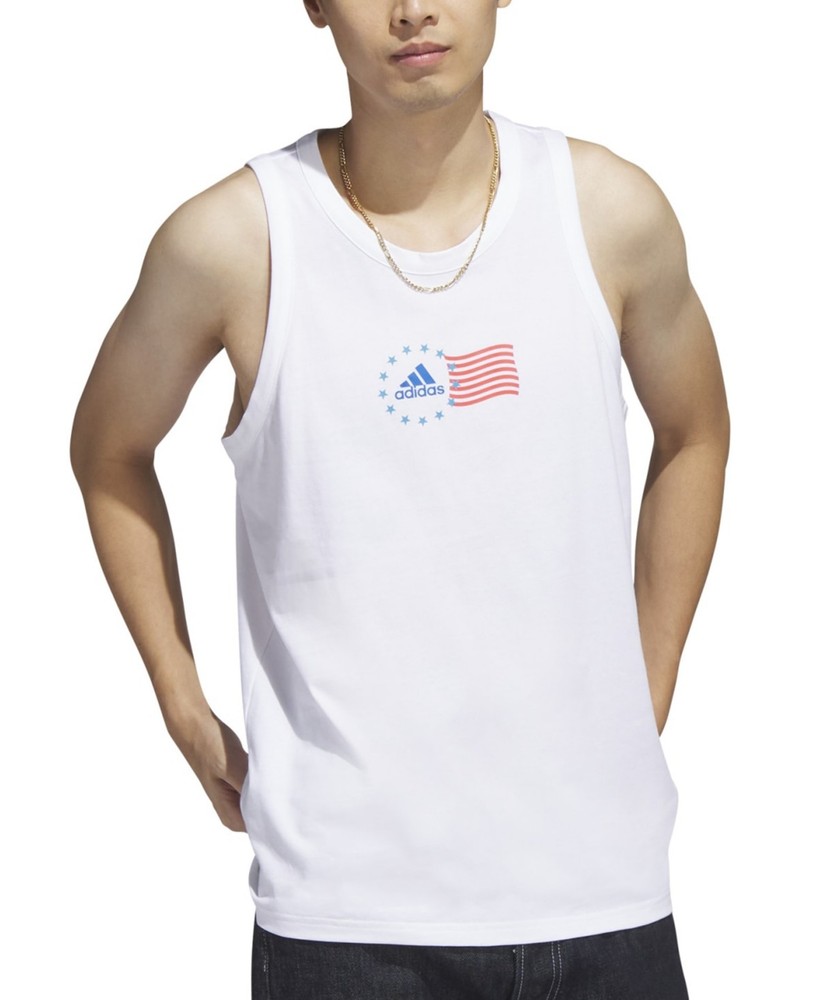 adidas Men’s American Flag Tank – White-XL