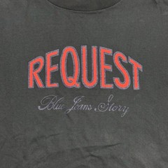 Vintage Request Blue Jeans Story TShirt Single Stitch Adult S/M 19.5×28 USA Made