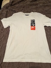 Nike Air Jordan Stylish White T-Shirt In Size Small With Nike Jordan Patches