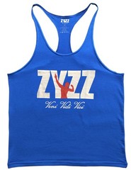 Men’s Stringer Bodybuilding Workout Gym Tank Tops Y Back Cotton Blue M