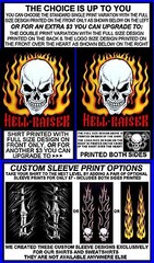 HELL RAISER OLD SCHOOL HOT RAT ROD OUTLAW CAR CLUB BIKER SKULL FLAMES T-SHIRT 48