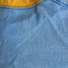 VTG Sunshine T shirt Racing Graphic Print Colorblock Blue Yellow L Short Sleeves