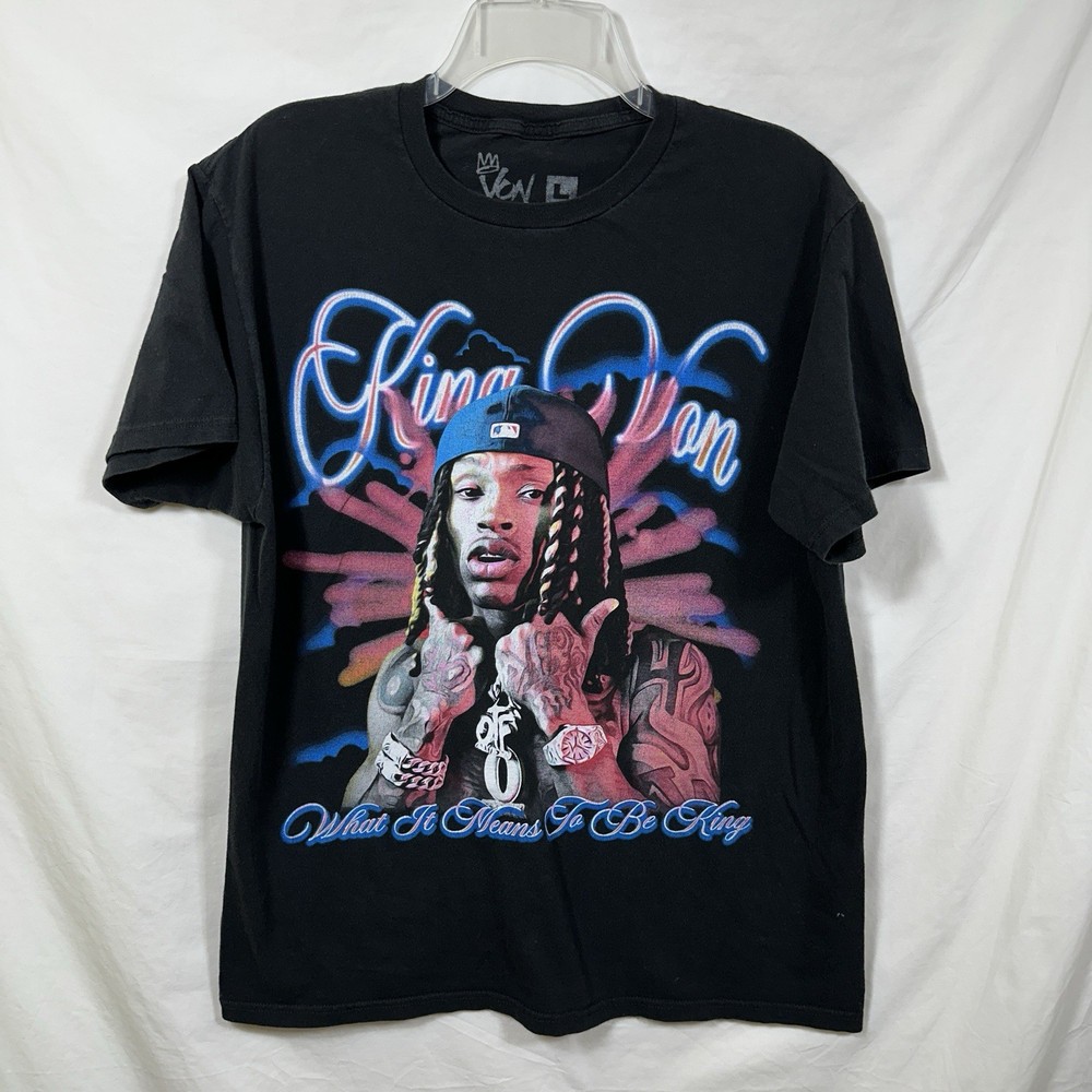 King Von What It Means To Be King Large T-Shirt L Rap Tee Drill Hip Hop Trap RIP
