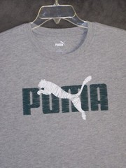 Puma Shirt Adult Large Gray Graphic Logo Short Sleeve Active Outdoor Sports Mens