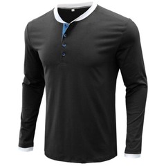 Zonbailon men’s t-shirt solid color base keep warm long sleeve autumn winter