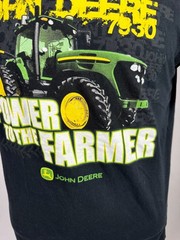John Deere Power To The Farmer Black Graphic T-Shirt Large