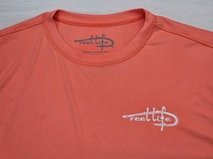 Reel Life XL Fishing Shirt Long Sleeve Light Orange Fish Sunrise Back