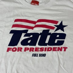 Full Send Tate For President Shirt Mens 3XL White Graphic Patriotic Tee
