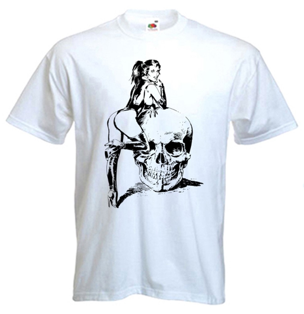 SKULL GIRL T-SHIRT – Goth Horror Biker Kinky Fetish Gothic – Choice Of Colours