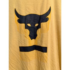 Under Armour Project Rock Brahma Bull T-Shirt Mens L Yellow HeatGear Loose Fit