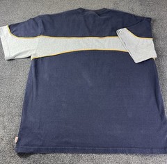 Rusty Men’s M Navy/Gray/Yellow Colorblock Logo Crew Neck Short Sleeve T-Shirt