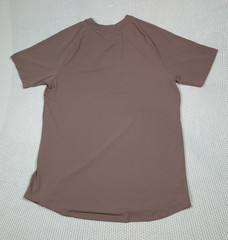 Kenneth Cole Tech Raglan Active Tee Shirt Sz. M Rose Taupe Stretch Curved Hem