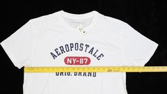 Aeropostale Shirt Mens Large White NY-87 Orig Brand Logo Graphic Tee T-Shirt