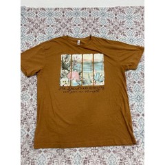 Love in Faith Mens XL Rust Brown Christian Graphic T-Shirt Coastal Seashells Tee