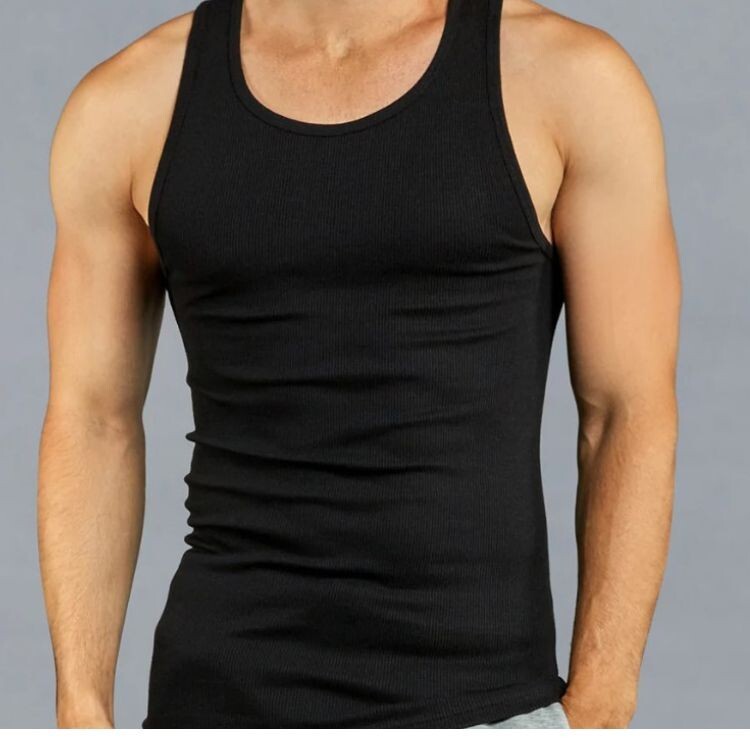 Knocker A Shirt 100 % Cotton Men’s Under Shirt 3 Pack -Black-Medium Size