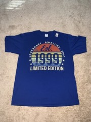 NEW Mens Blue Tee Shirt LG “Legendary Awesome Epic 1999” Limited Edition