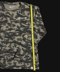 Carhartt Men’s Camo Long Sleeve Crew Neck Relaxed Fit Logo Cotton Knit T-Shirt M