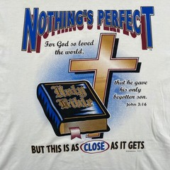 Jesus Graphic T Shirt John 3:16 Vintage Christian Streetwear Faith Tee Men’s L