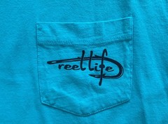REEL LIFE NEW Fishing/Boating/Ocean Sunset Turquoise Blue LS TShirt (LARGE) NWT