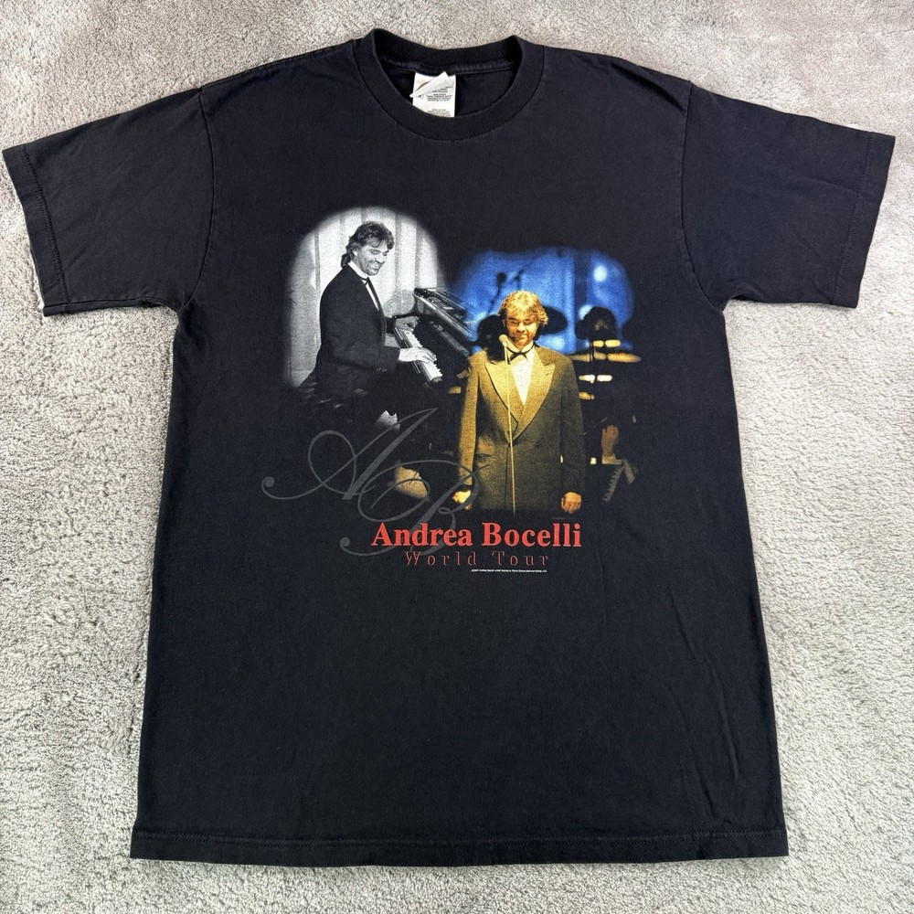 Vintage 2000 Andrea Bocelli World Tour T Shirt Men’s Medium Y2K Concert Tee