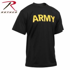 Black Moisture Wicking US ARMY PT Training Workout APFU T-Shirt 4602