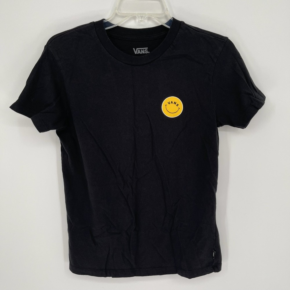 Vans Men’s Black Crewneck Smiley Face Off The Wall Skate Graphic T-Shirt Size XS