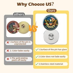 United States 250th Anniversary Lapel Pin Glass 250th US Founding Anniversary…