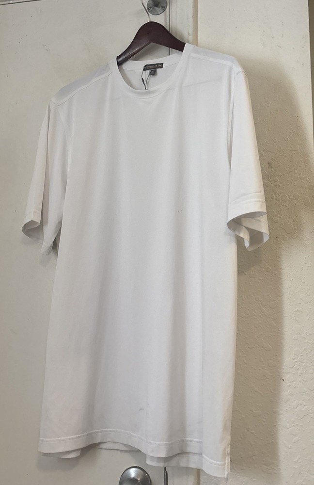 New Peter Millar White Summer Comfort Crewneck T Shirt L Large Long Tall LT