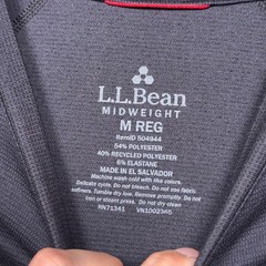 LL Bean Shirt Mens Medium Black Midweight Base Layer Performance Outdoor Hiking