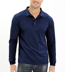 Men’s Polo Shirt Long Sleeve Outdoor Golf T Shirt 3-Button Quick Dry Lightweight