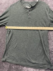 Apt 9 Premier Flex Henley Shirt Mens Medium Olive Green Cotton Knit Perfect Fit