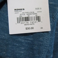 New Sonoma Mens Long Sleeve T-Shirt S Blue Heathered Rayon Cotton Polyester