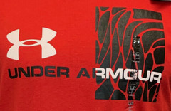 Under Armour Shirt Mens Medium Large Gray Red Short Sleeve Athletic Fit Soft