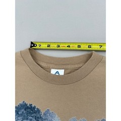 Alstyle Apparel Bald Eagle Winter Scene Graphic Tee Tan Mens Medium Bruce Miller