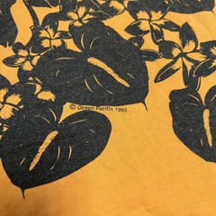 Vintage Ocean Pacific Shirt Mens XL Orange Floral Surf Graphic 1993 USA Tee