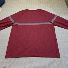 New Marine Layer Air Tee Shirt Mens XL Archive Midweight Crew Burgundy Striped