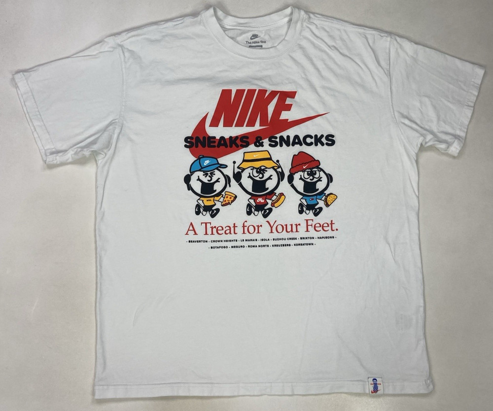 Nike Max90 Sole Food Sneaks & Snacks Graphic T-shirt Men XL White HJ0754 100
