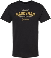 Original Handyman Limited Edition Guaranteed Printed 100% Cotton T-Shirt, Black