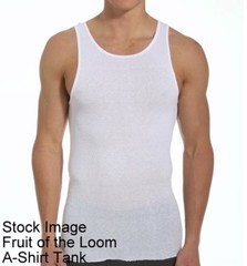 12 White Small S 34-36 Inch A-Shirt Tanks Fruit Of The Loom C/P 86-91 CM