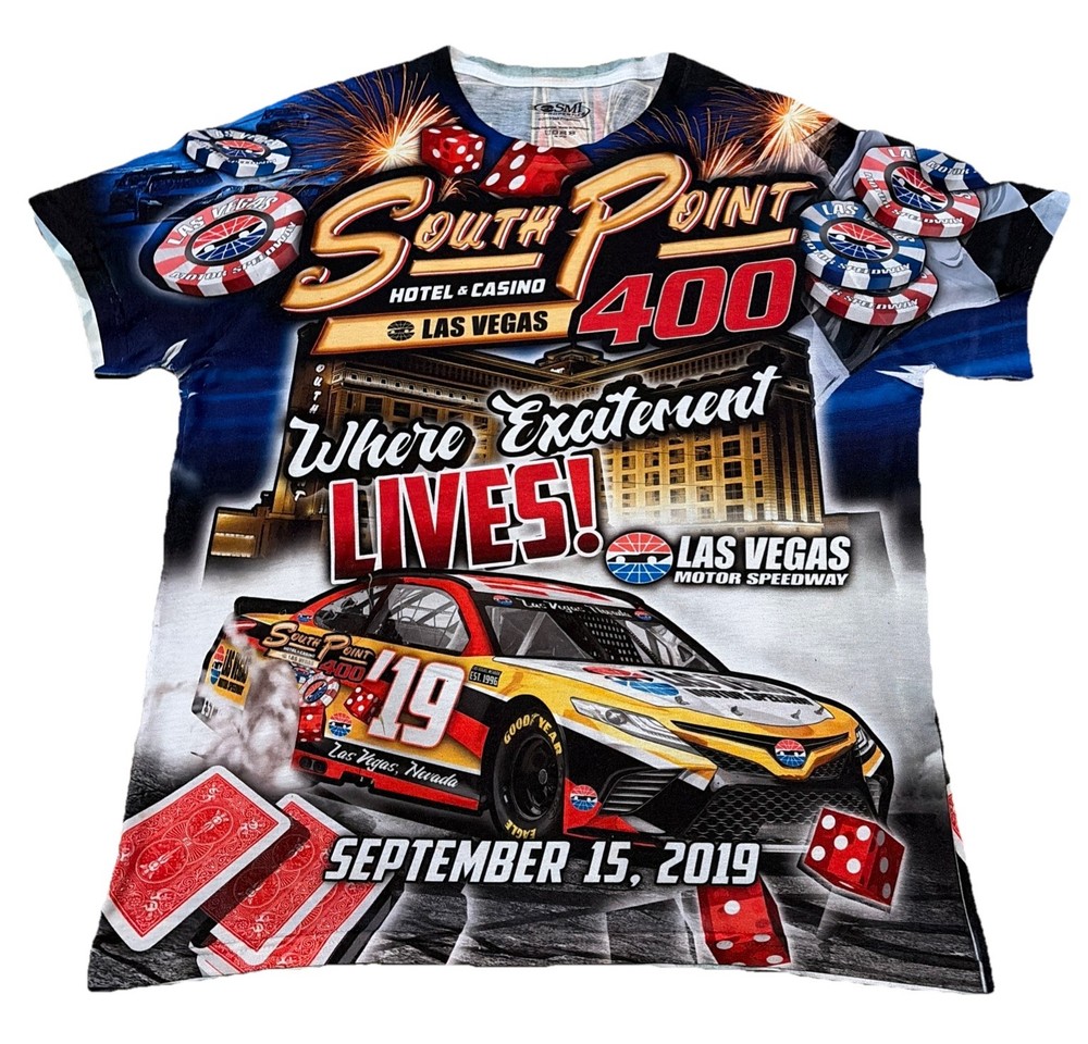 South Point 400 Las Vegas NASCAR Racing 2019 All Over Print T-Shirt Large