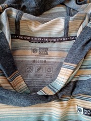 Salty Crew Men’s Striped Hooded Shirt Lightweight Sz M UV Protection