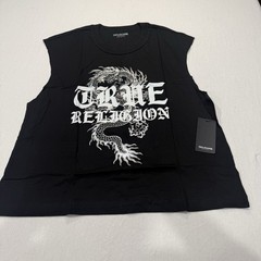 TRUE RELIGION – Jet Black True Dragon Muscle Tank Top Tee Sleeveless Size Medium