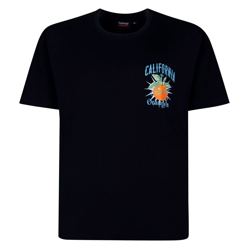 NEW IN ESPIONAGE NAVY CALIFORNIA ORANGE TEE SHIRT T449 2XL3XL 4XL5XL6XL7XL8XL