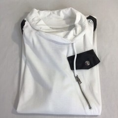 New INC Cowl Neck TShirt Short Sleeve White Pure Men’s Large