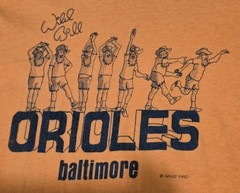 Vintage Hanes 1980 Baltimore Orioles Wild Bill Cartoon T Shirt Made In USA