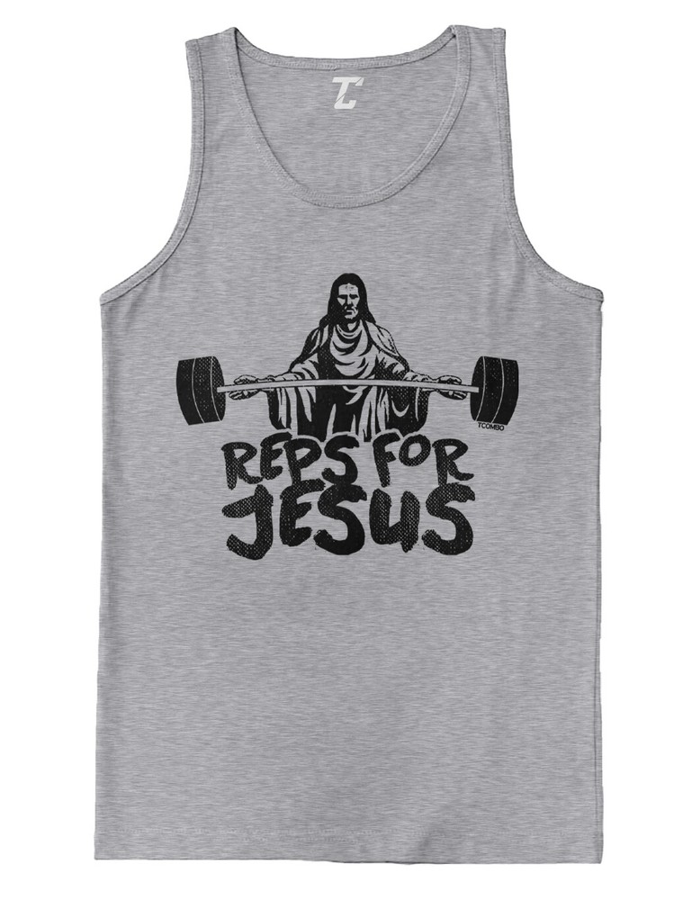 Reps For Jesus – Bodybuilder Fitness Gym Hustle Workout Men’s Tank Top