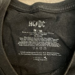 AC/DC Back In Black Shirt Mens Medium Black Band Tee Rock Graphic 100% Cotton