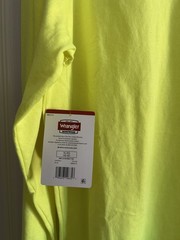 Wrangler Workwear Hi-Vis Neon Yellow Long Sleeve T-Shirt w Pocket Mens XL 46-48