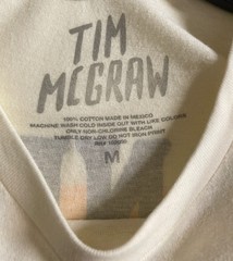 Tim McGraw Standing Room Only Tour 2024 Graphic T-Shirt Cream Size Medium